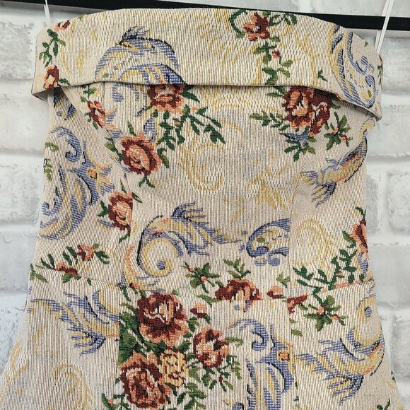 Edikted Floral Tapestry Lace-Up Back Strapless Minidress XS NEW Coquette Feminin - Picture 2 of 11